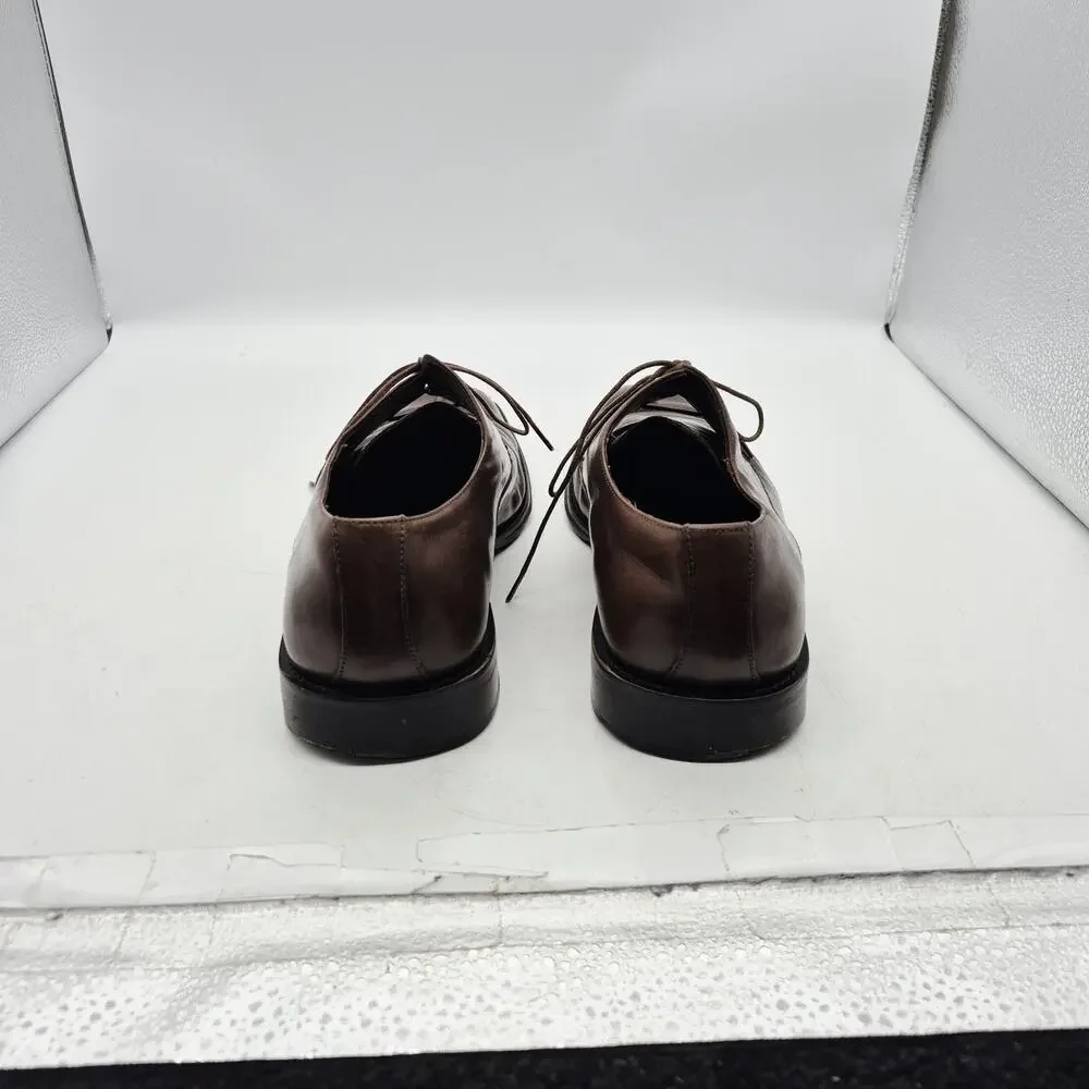 Bachrach City Split Toe Oxford Brown Leather Lace-Up Shoes Size 10 M
